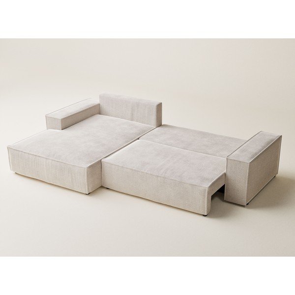 Kremno bela raztegljiva/s prostorom za shranjevanje kotna sedežna garnitura iz šenilje (levi kot/z ležalnikom) Maze – Maison de Rêve-image-4