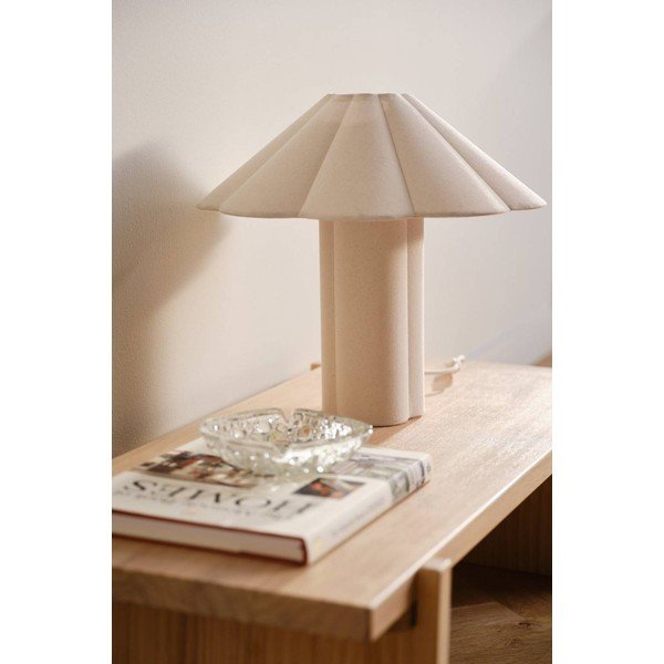 Kremno bela lanena namizna svetilka (višina 38 cm) Gerd – Jotex-image-2