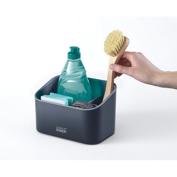 Temno sivo plastično držalo za detergent SinkStore – Joseph Joseph-image-4