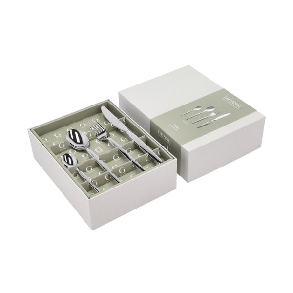 Pribor iz nerjavečega jekla v srebrni barvi 16 ks Twist – Gense-image-1