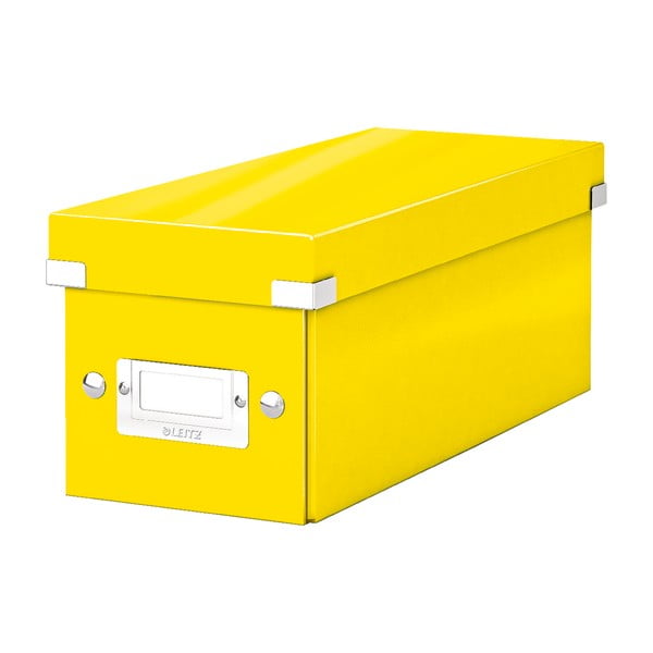 Rumena kartonasta škatla za shranjevanje s pokrovom 14x35x14 cm Click&Store – Leitz