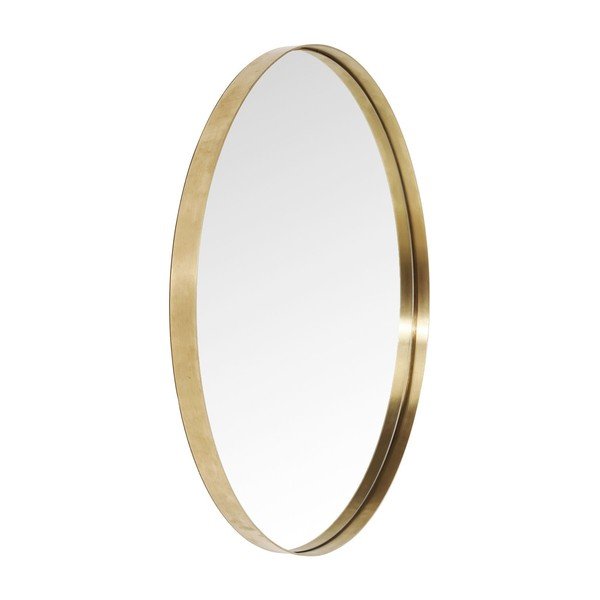 Okroglo ogledalo z okvirjem iz medenine Kare Design Round Curve, ⌀ 100 cm-image-1
