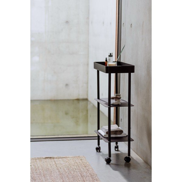 Črn kovinski regal na koleščkih 60x97x30 cm Nolle – noo.ma-image-4