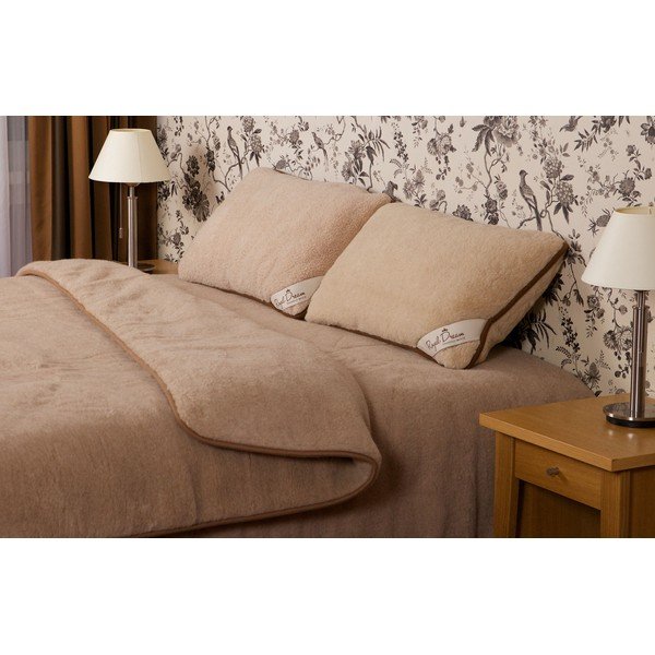 Svetlo rjava odeja iz merino volne Royal Dream Quilt, 160 x 200 cm-image-1