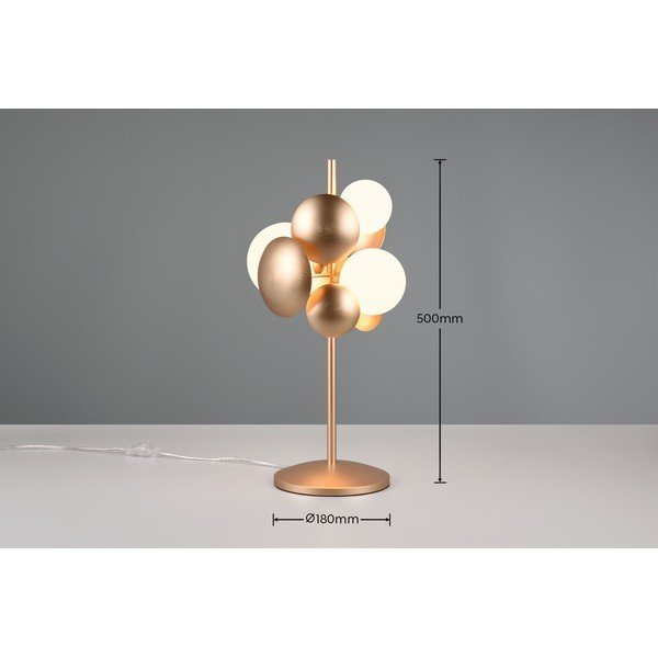 Bela/zlata namizna svetilka s steklenim senčnikom (višina 50 cm) Bubble – Trio Select-image-4