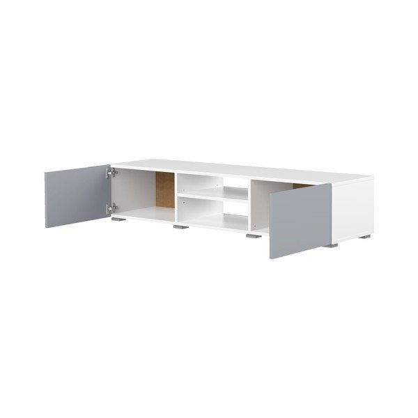 Bela/siva TV omarica 140x31 cm Podium – TemaHome-image-3