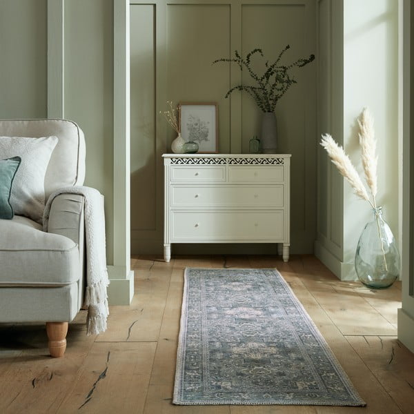 Zelen pralen tekač iz mešanice recikliranih vlaken 60x230 cm Windsor – Flair Rugs-image-1