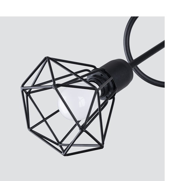 Črna stropna svetilka ø 10 cm Varpu – Sollux-image-3