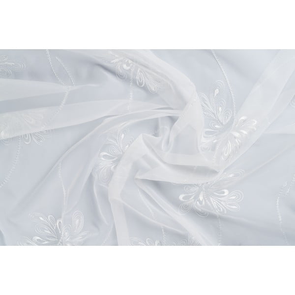 Bela prosojna zavesa 600x245 cm Snow – Mendola Fabrics