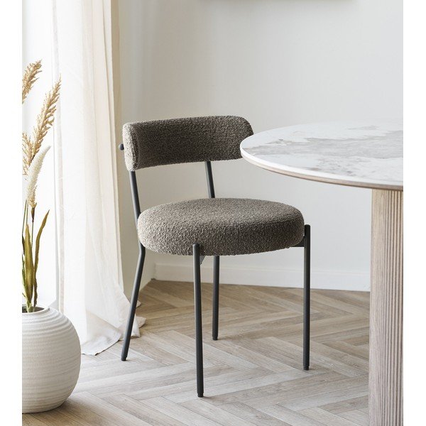 Rjav oblazinjen jedilni stol Badalona – House Nordic-image-1