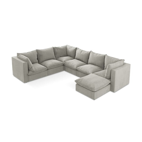 Svetlo siva kotna sedežna garnitura (levi kot/v obliki črke "U") Manao – Makamii-image-1
