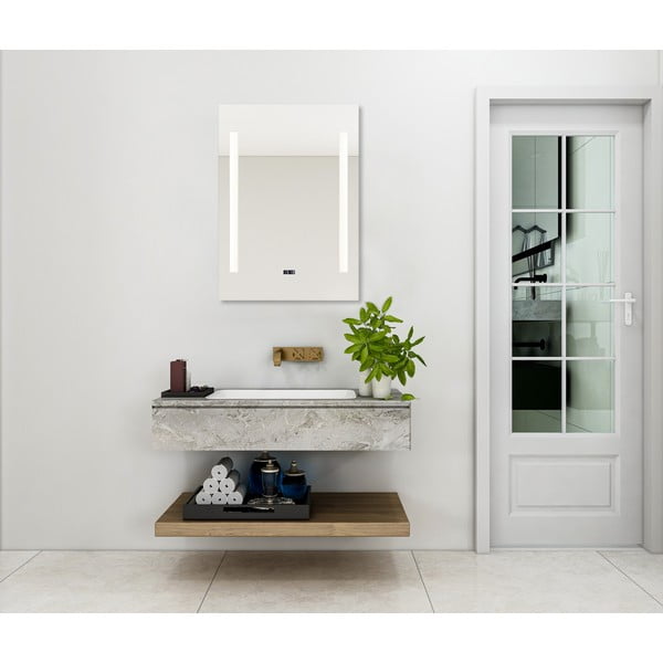 Stensko ogledalo z lučjo 50x70 cm Ilona – Mirrors and More-image-1