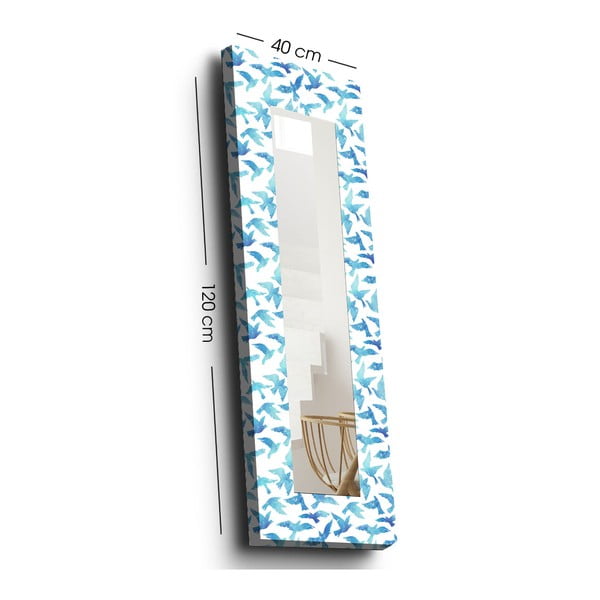 Stensko ogledalo z lesenim okvirjem 40x120 cm – Wallity-image-4