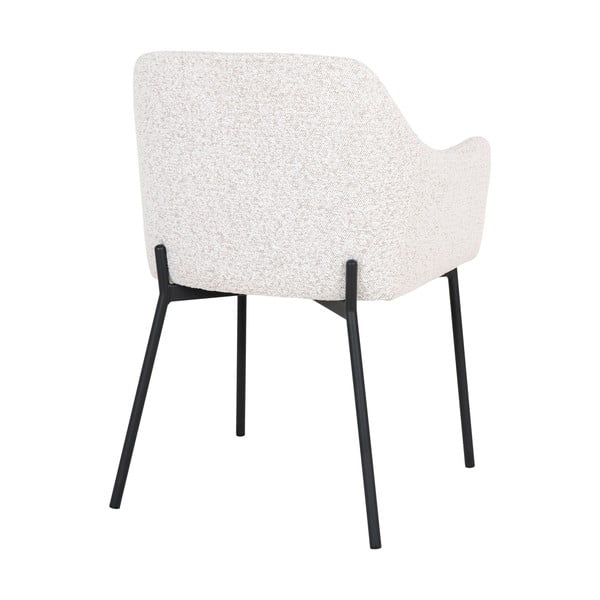 Bel oblazinjen jedilni stol z nasloni za roke Melilla – House Nordic-image-4