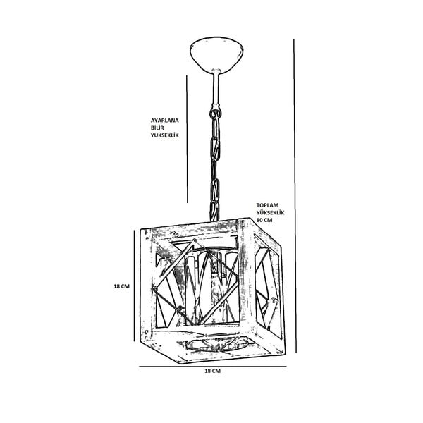 Rjava viseča svetilka z lesenim senčilom/s kovinskim senčilom Zikzak Cam – Opviq lights-image-2