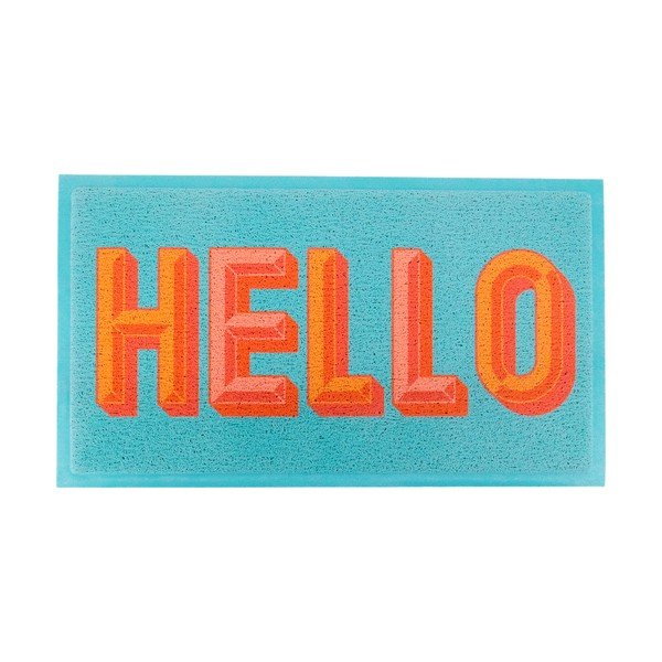 Predpražnik iz reciklirane plastike 40x70 cm Blue Hello – Artsy Doormats