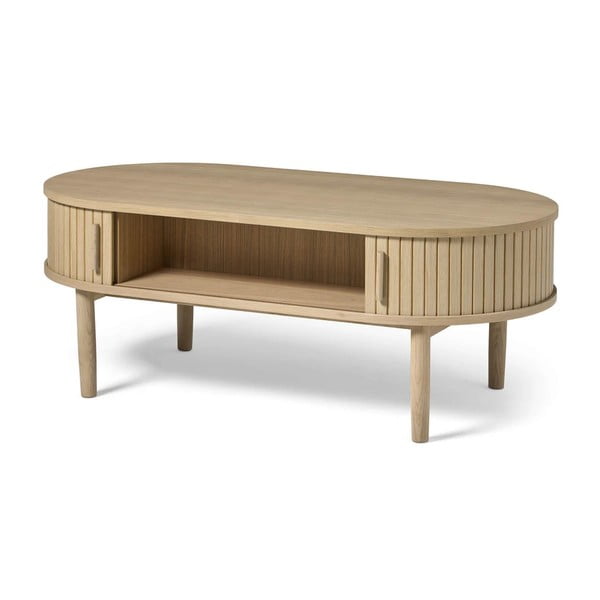 Klubska mizica v hrastovem dekorju v naravni barvi 60x120 cm Meta – Unique Furniture-image-1