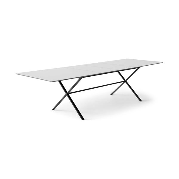 Bela raztegljiva jedilna miza z belo mizno ploščo 100x210 cm Meza – Hammel Furniture-image-1