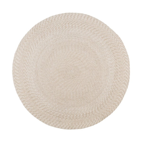 Kremno bela okrogla zunanja preproga iz recikliranih vlaken ø 180 cm Menorca – House Nordic