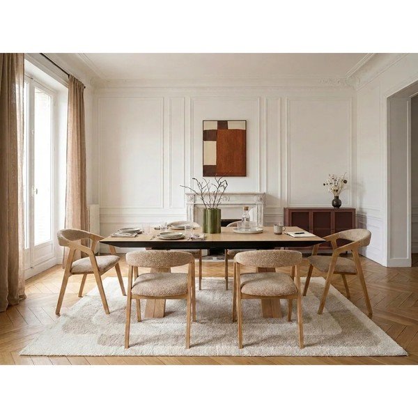 Raztegljiva jedilna miza z dodatno ploščo z mizno ploščo v hrastovem dekorju 100x160 cm Martha – Bobochic Paris-image-1