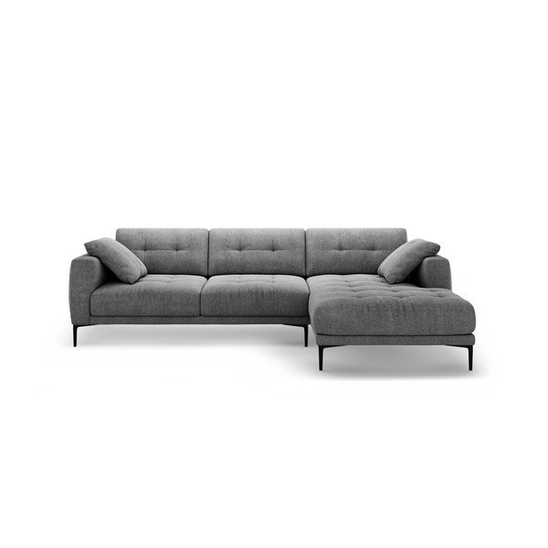 Siva kotna sedežna garnitura (desni kot/z ležalnikom) Bemy – Micadoni 