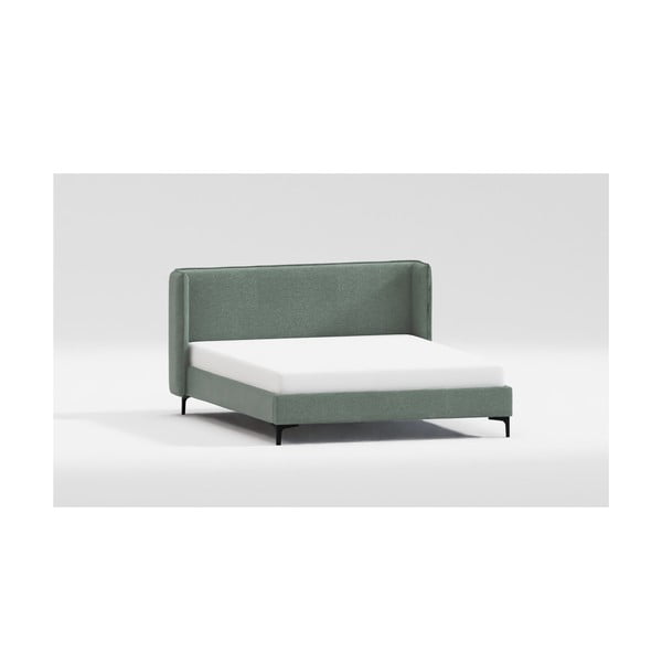 Zelena oblazinjena zakonska postelja z letvenim dnom 200x200 cm Basti – Ropez-image-3