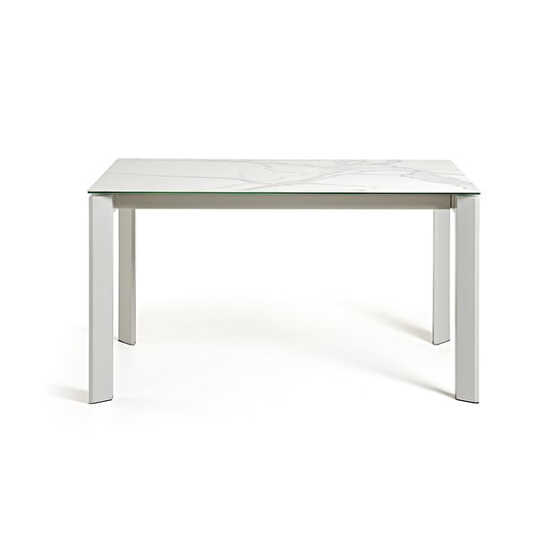 Belo-siva raztegljiva jedilna miza Kave Home Atta, 140 x 90 cm