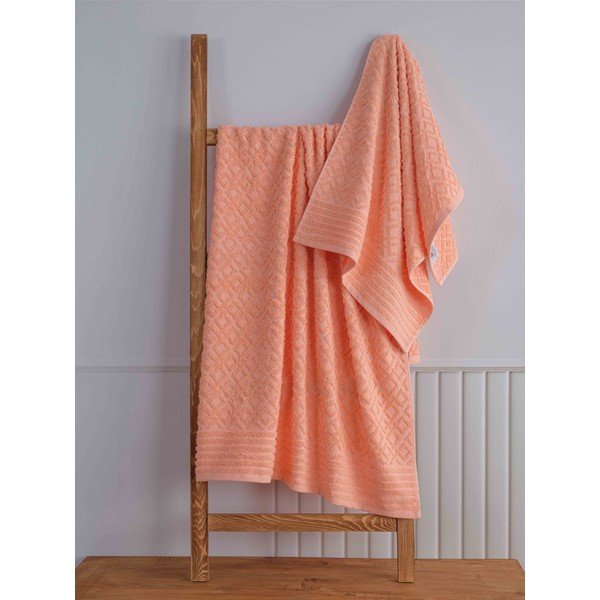 Oranžni frotirni bombažni komplet brisač 2 ks Diamond – Mila Home