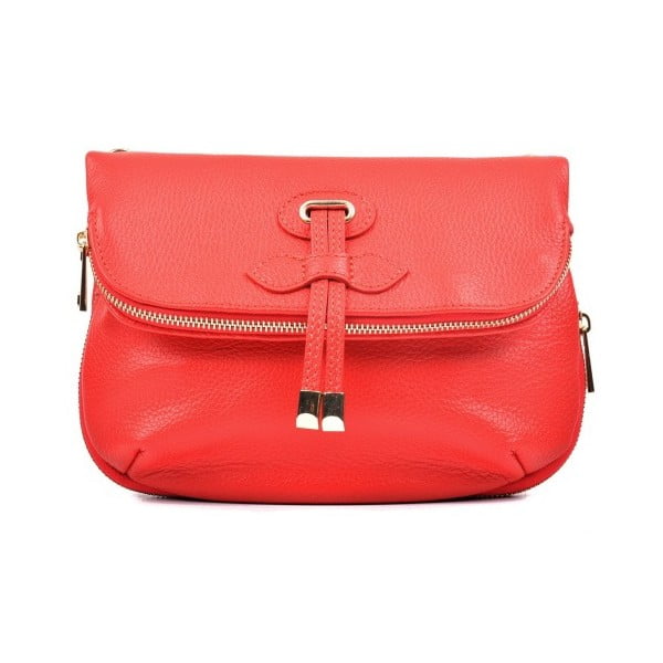 Rdeča usnjena torbica Carla Ferreri Prisco