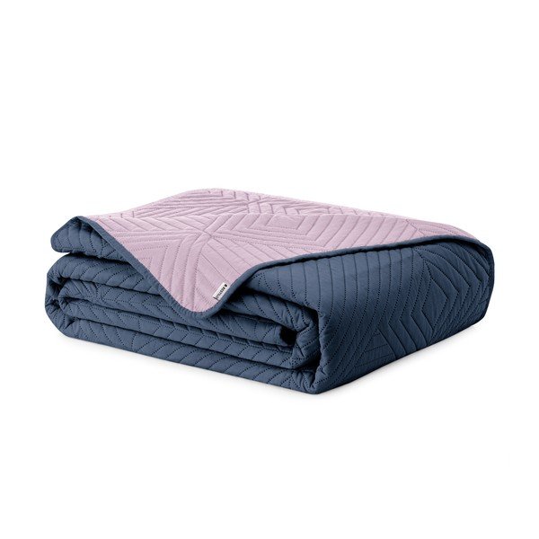 Rožnato/temno sivo prešito pregrinjalo iz mikrovlaken 240x260 cm Softa – Restilo