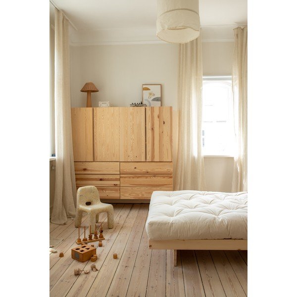 Postelja iz masivnega bora z letvenim dnom v naravni barvi 90x200 cm Kanso – Karup Design-image-4