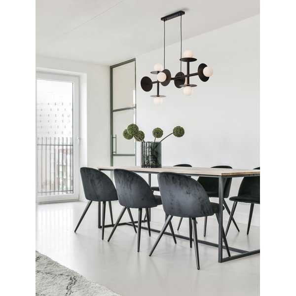 Bela/črna kovinska viseča svetilka s steklenim senčilom Pielo – Nova Luce-image-1