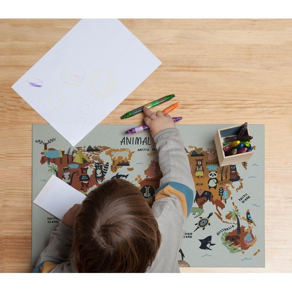 Namizna podloga Really Nice Things Animals Worldmap, 55 x 35 cm-image-1