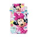 Rožnata bombažna otroška posteljnina za otroško posteljico 100x135 cm Minnie "Sweet" – Jerry Fabrics