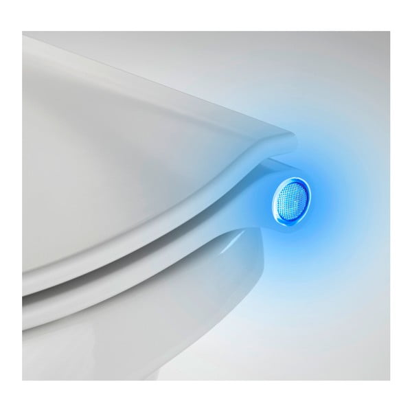 Bela WC deska z lučkami LED in enostavnim zapiranjem Wenko Gubbio, 44 x 36,8 cm-image-1