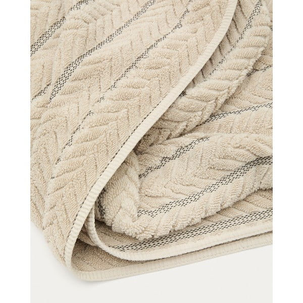 Bež frotirna bombažna brisača 90x150 cm Rune – Kave Home-image-2
