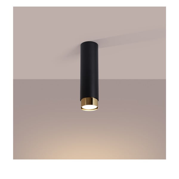 Črna/zlata stropna svetilka Crown – Sollux-image-1