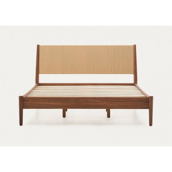 Temno rjava zakonska postelja z letvenim dnom 160x200 cm Elan – Kave Home-image-3