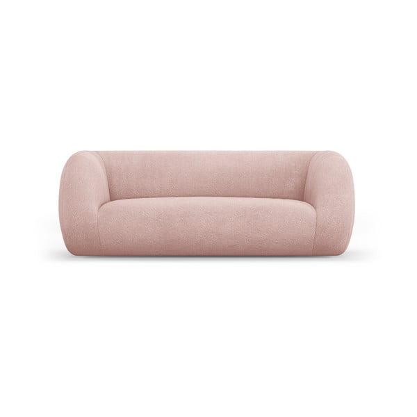 Svetlo rožnata sedežna garnitura iz tkanine bouclé 210 cm Essen – Cosmopolitan Design