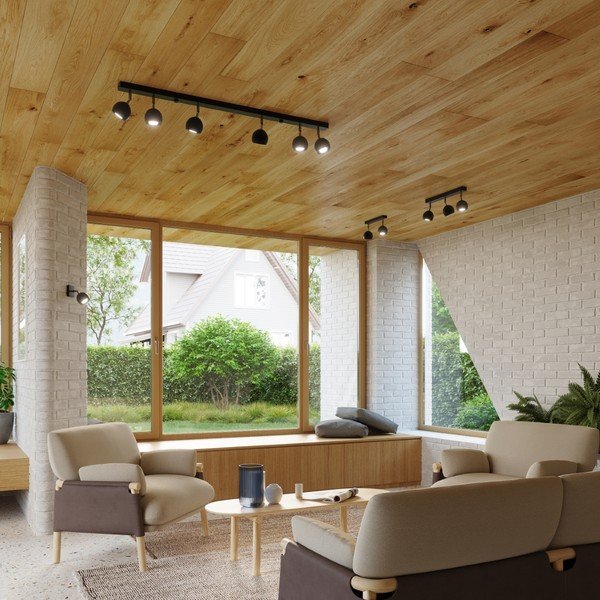 Črno točkovno svetilo 25x25 cm Ollo – Sollux-image-1