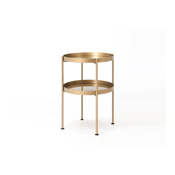 Priročna jeklena mizica s polico v zlati barvi Custom Form Hanna, ⌀ 40 cm