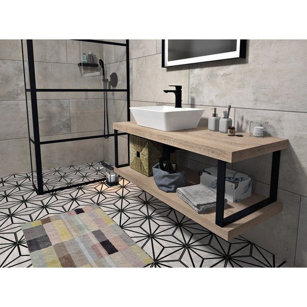 Črna jeklena podpora za pult 49x4 cm – Sapho-image-1