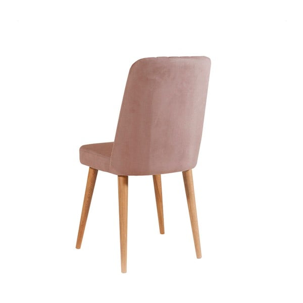 Svetlo rožnat žameten jedilni stol Stormi Sandalye – Kalune Design-image-1