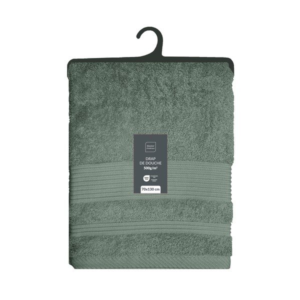 Žajbljevo zelena frotirna bombažna brisača 70x130 cm Tendresse – douceur d'intérieur-image-4