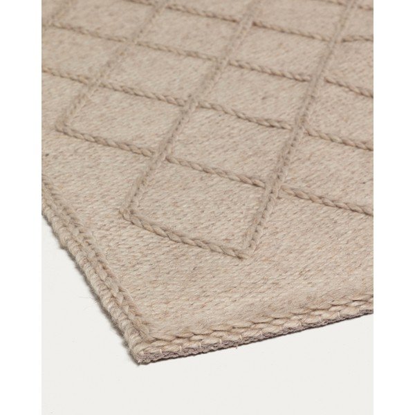 Bež pralna preproga iz mešanice volne 160x230 cm Sybil – Kave Home-image-2