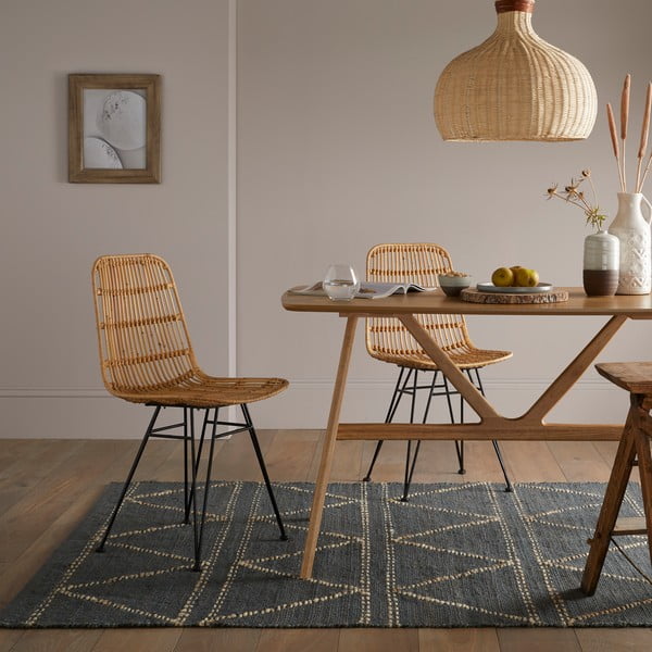 Modra preproga iz jute Flair Rugs Rhombi, 160 x 230 cm-image-1