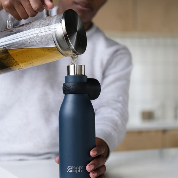 Temno modra steklenica za vodo iz nerjavečega jekla 500 ml Loop – Joseph Joseph-image-1