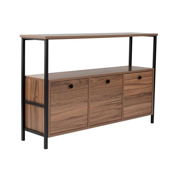 Stranska mizica v orehovem dekorju v temni naravni barvi 29,5x120 cm Solace – Kalune Design-image-2