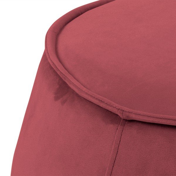 Koralno rožnat žameten puf Actona Mie, ⌀ 60 cm-image-4