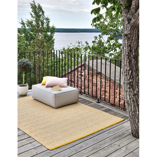 Gorčično rumena notranja in zunanja preproga 60x85 cm Effi Mustard – Pappelina-image-1